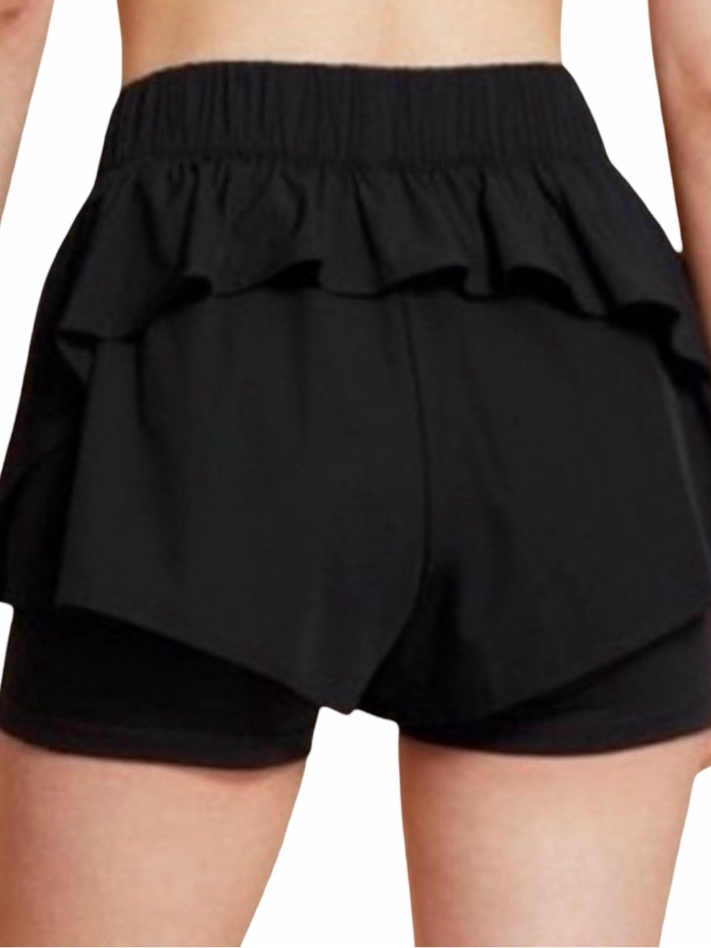 Blogilates Ruffle Short - Size Medium - Black - Picture 3 of 6